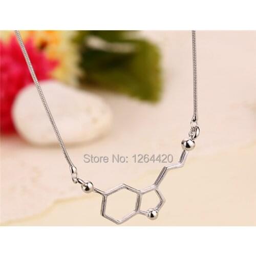 Newest Design Dopamine Molecular Science Students Chemical Structural Formula Necklace Fashion Simple Necklace 20pcs/lot