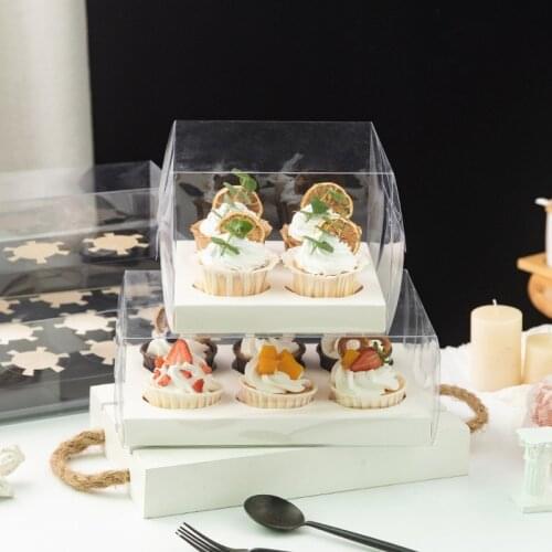 Over Size Bread Cake Transparent Cupcake Box Party Decoration Portable Packaging Boxes Baby Shower Wedding Party Decoration