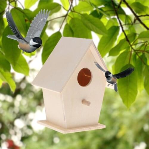Bird Nest Natural Wood House DIY Creative Round Wall Mounted Parrot Garden Decor