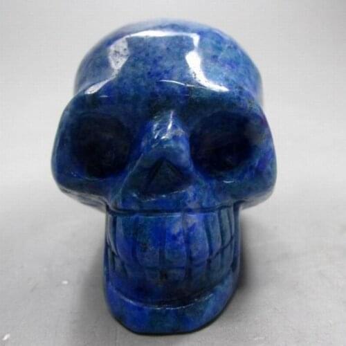 2" / 110g Lapis Lazuli Skull Handmade Stone Carving - crystals and stones healing Mineral specimen Home Decor XX0330/04M