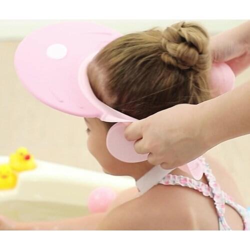 1pcs Infant Waterproof TPE Shower Shampoo Cap Wash Hair Kids Bath Visor Hats Adjustable Ear Eye Protection