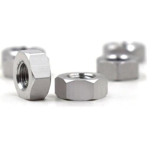 Aluminium alloy hexagonal nuts M2/M2.5/M3/M4~M14/M16/M20/#4-40/#6/#8/#10 Colored aluminum nut Assembly nut American