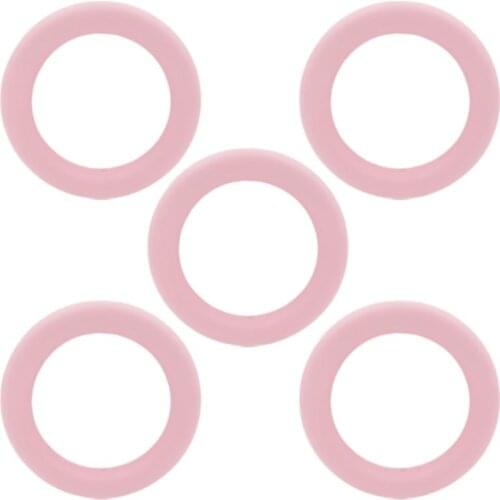 5Pcs/Pack 65mm Silicone Teether Ring Beads DIY Baby Chewable Nursing Shower Gift K1KC