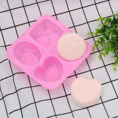 Silicone 4 Cavity Soap Molds Round Oval Heart Square Shape Handmade Soap Mold Portable Unique Soap Making Tools Soap Making