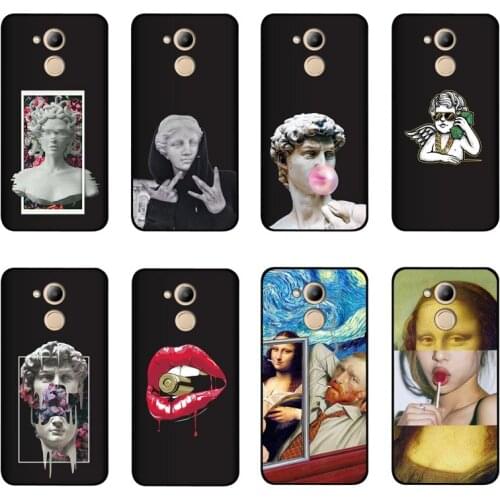 QAQsam Silicone 5.2 inches For Huawei Honor 6C Pro Case Cartoon Art Painted For Huawei Honor 6C Cases Funda