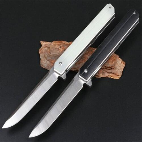 Large Bearing Quick Opening Folding Knife (G10) Hnadle 5cr13 Sharp Blade High Hardness Outdoor Camping Survival Kitchen EDC Tool
