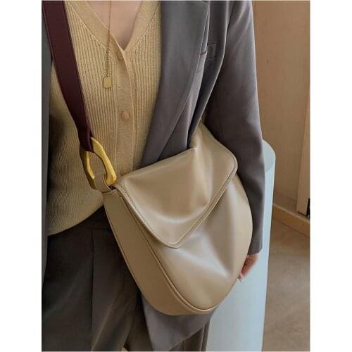 Women Bag PU Tote Bag Bucket Fashion Zipper SOFT Big Lock Shoulder Bags Handbags Crossbody Simple All-match Women Bag