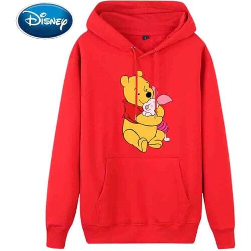 Disney Sweatshirt Winnie the Pooh Bear Pig Cartoon Print Hoodie Pullover Couples Unisex Sweatshirt Long Sleeve Pocket 8 Colors