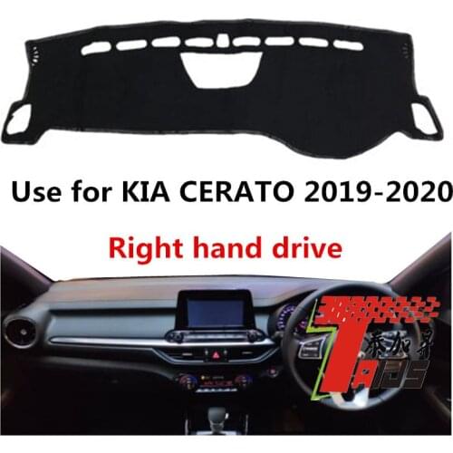 Taijs Synthetic Right hand drive Car Dashboard Cover for Kia Cerato 2018 2019 2020 2021 Anti-Lighting Dashmat Production