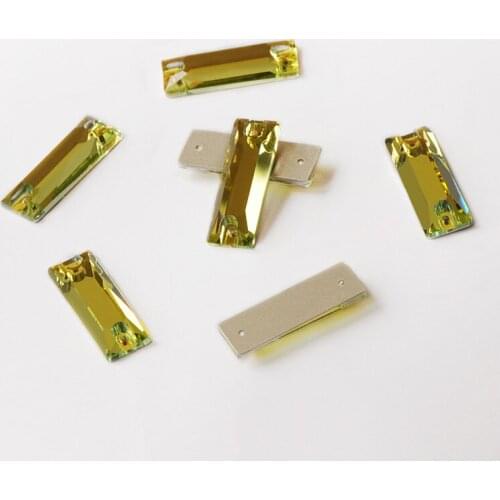 YANRUO Light Topaz 3255 Cosmic Baguette Flatback Sew on Rhinestone for Sewing on Clothes Needlework