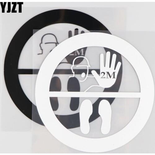 YJZT 15.3CM*15.3CM Stop Keeping The Distances 2M Decals Truck Window Vinyl Decal Car Sticker JDM Cartoon Black/Silver 4A-0226