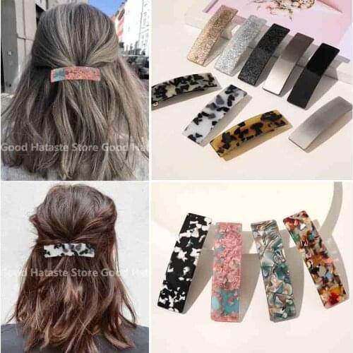 Handmade Leopard Hair Clip Pin for Women Fashion Geometric Barrettes Headwear Girls Sweet Hairpin Sacetate Fiber Hair Accessorie