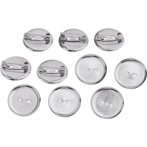 Phenovo Pieces Brooch Clasps Pin Disk Base Pad Bezel Blank Cabochon Trays Backs Bar For Badge Corsage Jewelry Craft Making