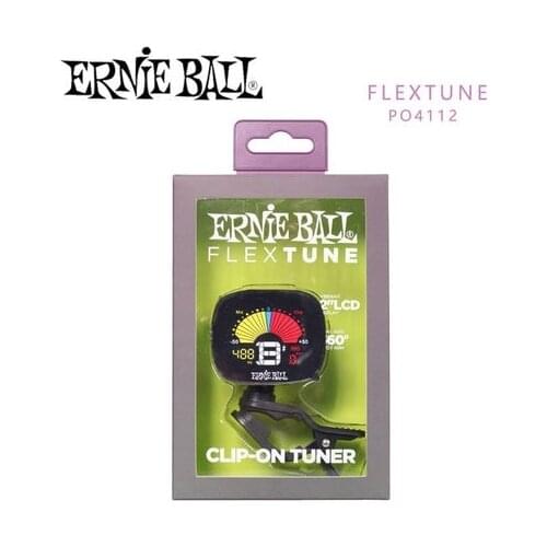 Ernie Ball Flextune Clip-On Tuner in Black, for Chromatic, Guitar, Bass, Ukulele and Violin tuning modes
