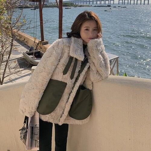 Winter Coat Women Jacket Faux Rabbit Fur Coat Warm Thick Fashion Loose Plush Ladies Coat Lamb Fur Jacket Women Coat Teddy Jacket