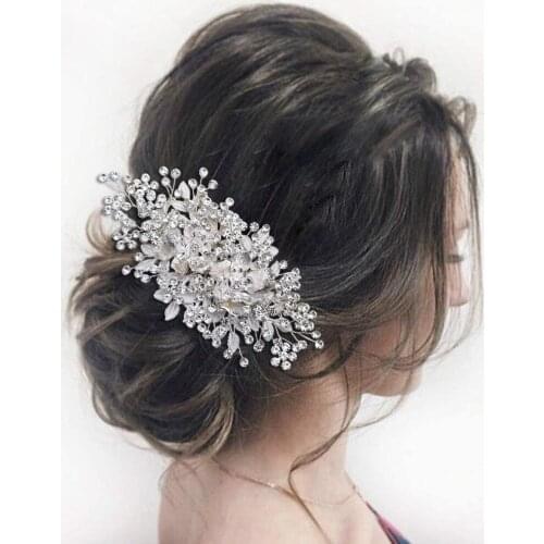 ZMHP352 Handmade Tibetan Silver Bride Headdress with Haircomb and Hair Fork Wedding Party Prom Woman Accessories Girl Headwear