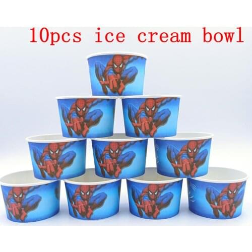 10PCS/Lot SpiderMan Birthday Party Decoration Kids Disposable Ice Cream Cup Baby Shower Souvenirs Event Party Supplies Favor
