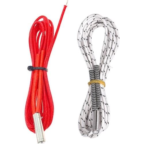 12V 40W Ceramic Cartridge Heater 24V 50W 6*20mm For Extruder 3D Printers Parts Heating Tube Heat 1M 1.5M 2M Extrusion Part