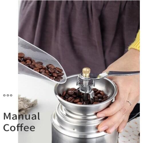 2021 New Stainless Steel Manual Coffee Grinder Portable Burr Mixer Spice Mini Coffee Grinder Kitchen Household Coffeeware