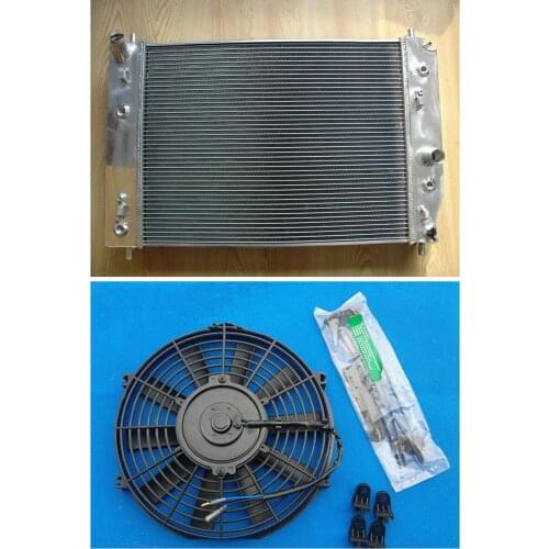3 Row 64MM Aluminum Radiator + Fan For Chevy Corvette C6 V8 Double Oilcooler 2005-2013 2006 2007 2008 2009 2010 2011 2012