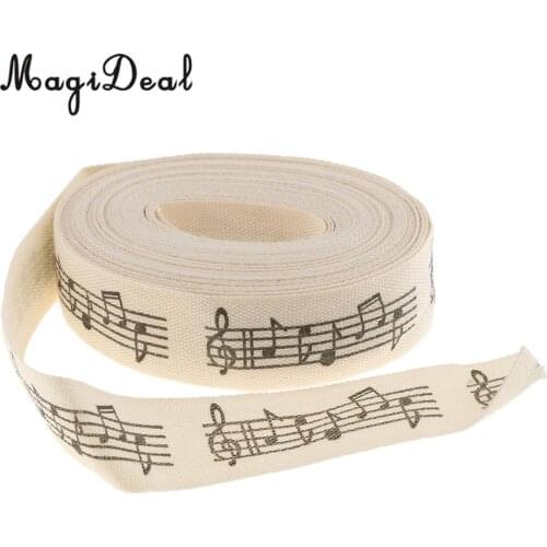 5 Yards Musical Note Printed Fabric Ribbon Gift Package Craft Decor 15mm