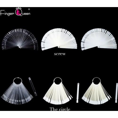 50pcs/set Nail swatch Fan Shaped Color Palette Card Display Practice Sticks Nail Swatches Nail Art Display Shelf Polish Card