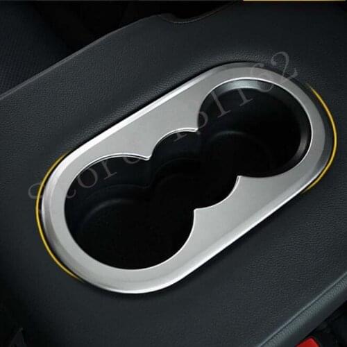 Car stainless steel Interior rear Water Cup Holder Frame Cover Trim For VW Tiguan 2017 2018