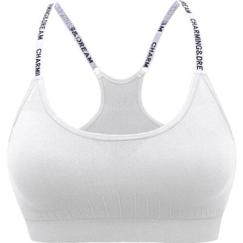 Bra Without Frame Sexy Slim Sports Bras Elasticity Padded Seamless High Impact Support For Yoga Workout Fitness Top With Cups