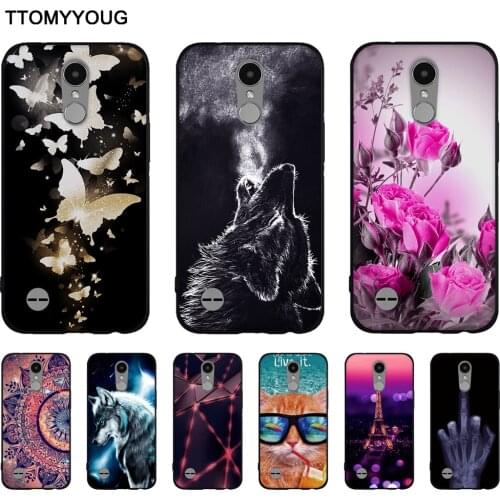 Painted Black TPU Cover For LG K10 2017 LV5 Soft Silicone Back Phone Case For LG K10 2017 X400 M250 M250N Cute Cases Shells Bags