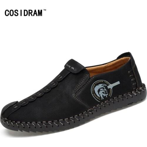 COSIDRAM New 2018 Men Casual Shoes Spring Autumn Fashion Shoes Comfortable Flat Shoes Big Size Driving Shoes for Male RMC-202