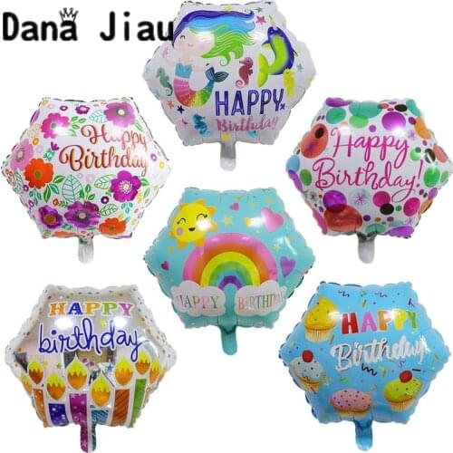 Dana jiau 18inch size happy birthday theme decoration helium balloons candle rainbow sun flower 100 days Celebration plastic toy