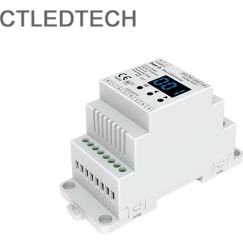 All New 4CH*5A 12-24VDC CV DALI Dimmer DA4-D Din Rail RGBW 4-channel DALI rail driver For RGBW Tape Strip Light