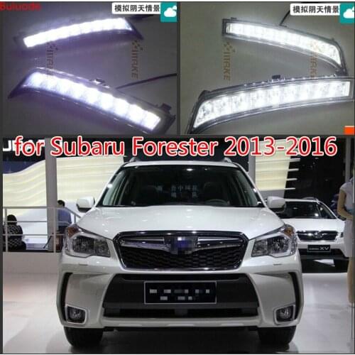 2Pcs/Pair SUNKIA Daylight Fog Lamp Car LED Daytime Running Light Black Cover DRL for Subaru Forester 2013 2014 2015 2016