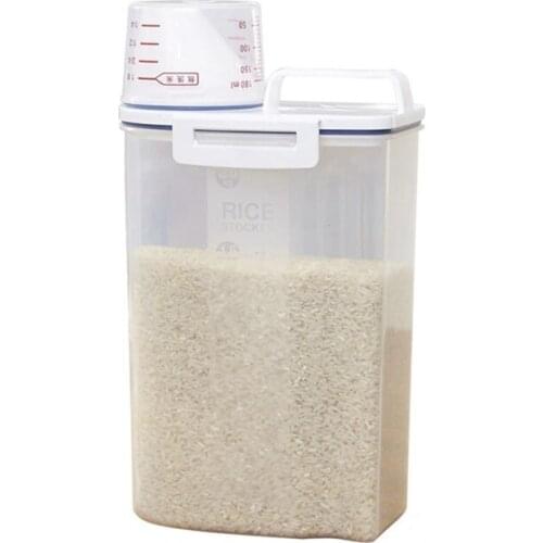 Rice Cereal Container Storage - Airtight Dry Food Rice Storage Container Storage Plastic Sugar Cereal Dispenser