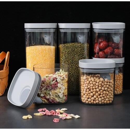 550ml/2000ml Food Container Eco-friendly Good Seal Performance ABS Food Sealed Jar with Airtight Lid for Home