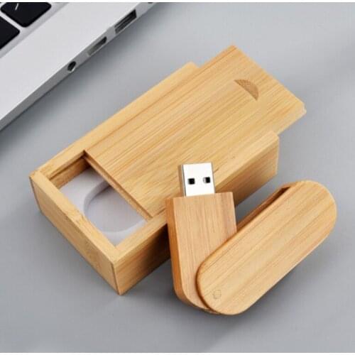 Carbonized Bamboo swivel USB flash drive pendrive 4GB 8GB 16GB 32GB 64GB 128GB memory stick USB2.0 with redwood box custom LOGO