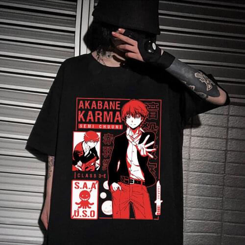 Assassination Classroom Classic T Shrit Women Men Funny Cartoon Karma Akabane Graphic T Shirts Nagisa Shiota T-shirt Anime Tops