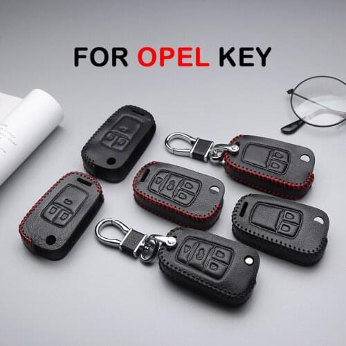 KUKAKEY Leather Car Key Cover Case For Opel Astra G H J K Insignia Corsa Vectra Zafira Mokka Auto Key Bag Shell Skin Car Styling