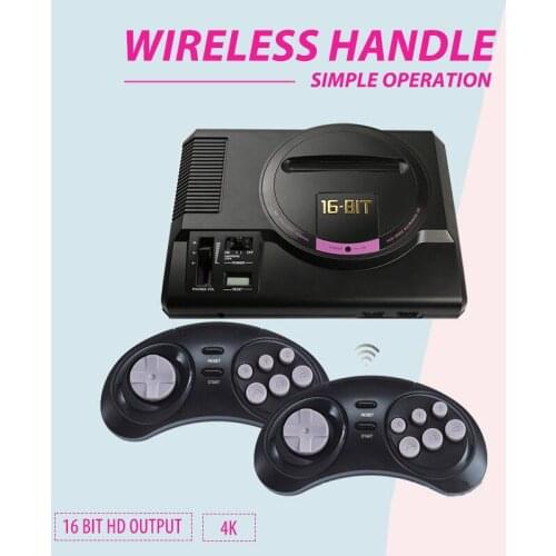 Hot HDMI 16 bit Video Game Console SEGA MEGA DRIVE 1 Genesis High definition HDMI TV Out with 2.4G wireless controlle cartridge