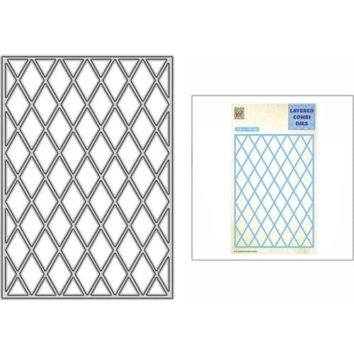 2021 New Layered Combined Detailed Diamond Panel Metal Cutting Dies for Scrapbooking Decor and Card Making Paper Craft Embossing