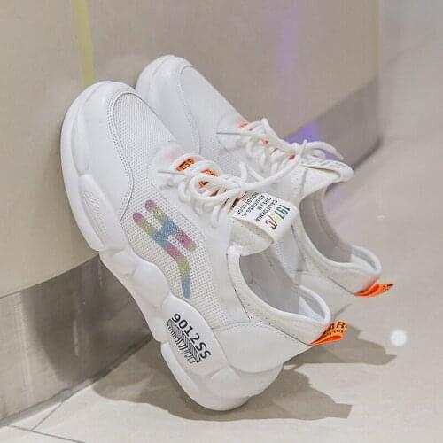 Fashion Lace-up Mesh Breathable Lightweight Sneakers Casual Platform Shoes For Lady walking Shoes Vulcanized Shoes Women U27-28