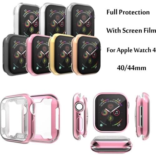 Soft TPU Cover for Apple Watch 4 40mm 44mm Silicone Case for Apple Watch Full Protection Case for iWatch Series 4 Watch Band