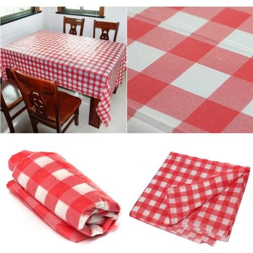 Disposable Plastic Tablecloth Red Gingham Plaid Table Cover PARTY Supplies Camping Wedding Party Dinner Tablecover Decoration