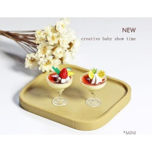 Portable Funny Dollhouse Ice Cream Cup Resin Dollhouse Goblet Smooth Surface for Children