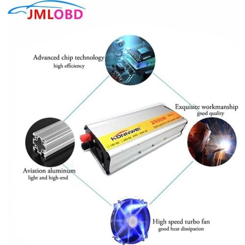 Professional 2000W Car Inverter DC 12 V to AC 220 V Power Inverter Charger Transformer Vehicle Power Inverter Power Switch