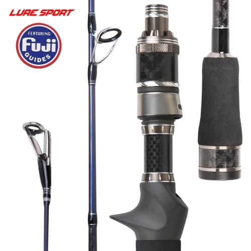 LureSport Slow Jigging Rod Solid Carbon Tip Section 1.9m 1.5 sections X Cross Carbon FUJI Guides Reel Seat Lure Boat Fishing Rod