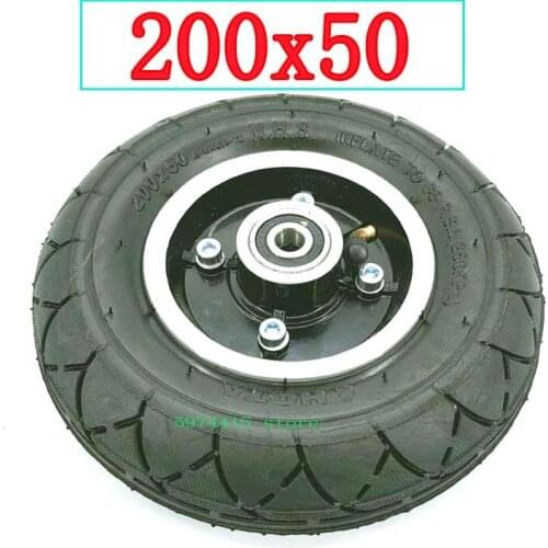 Electric Scooter Tyre With Wheel Hub 8" Scooter 200x50 Tyre Inflation Electric Vehicle Aluminium Alloy Wheel Pneumatic Tire