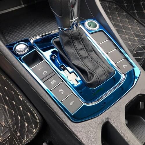 Blue item for BORA PLUS 2019-2020 Gear shift panel Water cup holder Decorative frame Stainless steel