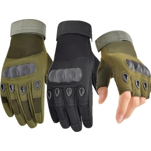 Outdoor Sports Tactical Gloves Men Riding Cycling Army Military Mens Gloves Armor Protection Shell Half / Full Finger Gloves