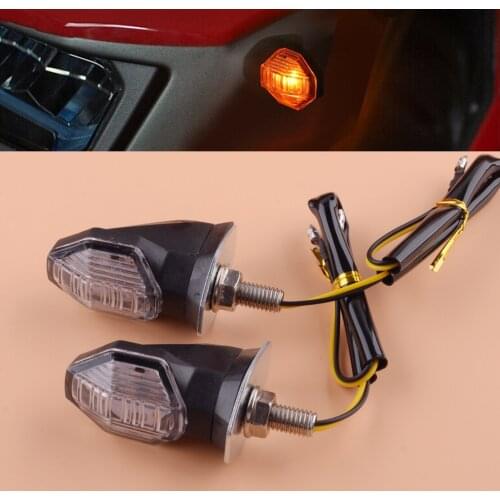 2Pcs 12V 8mm Front Left Rear Right Universal Amber LED Turn Signal Light Blinker Indicator Lamp Motorcycle Accessories